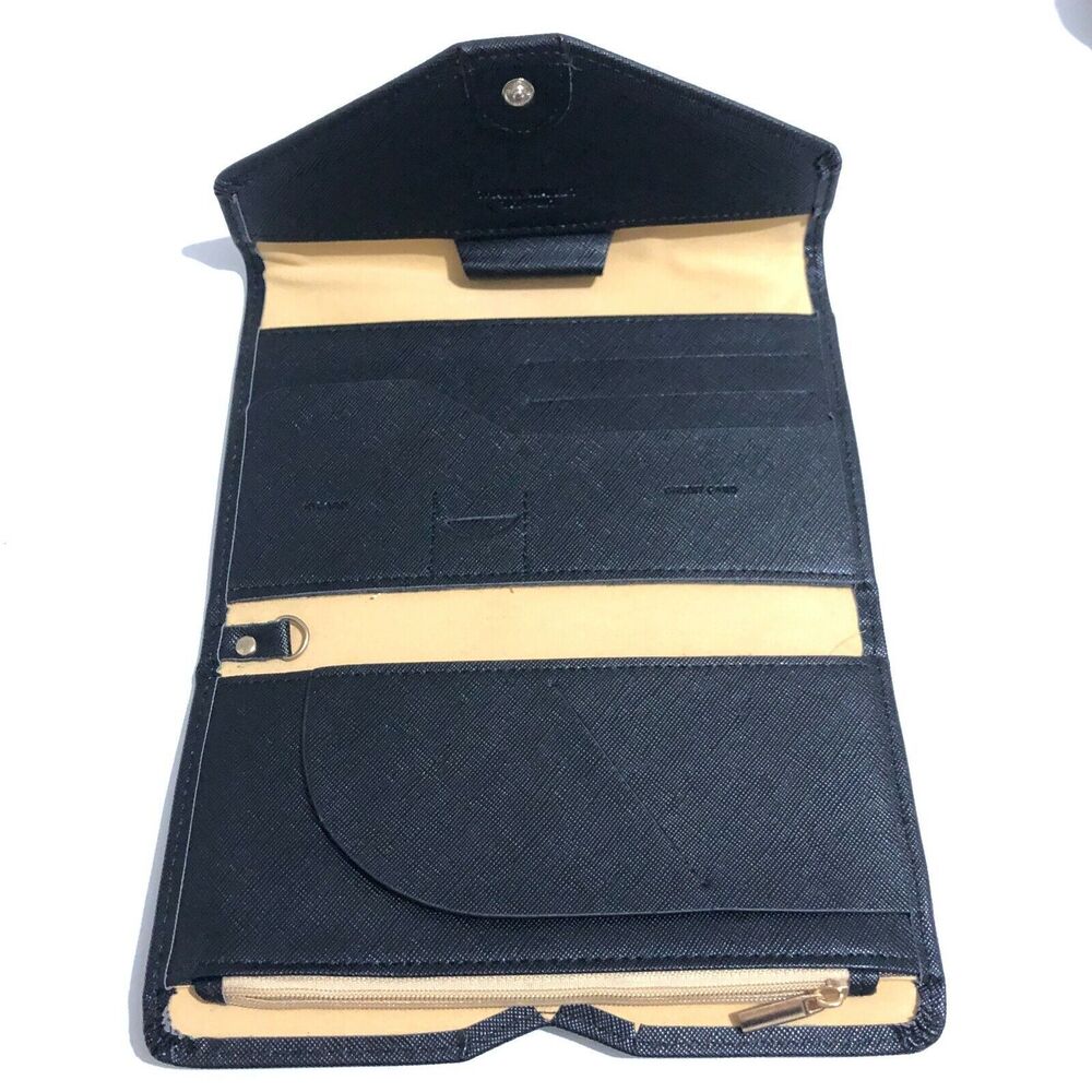 Zoppen Travel Wallet Multi-purpose RFID Blocking Passport Black PU Leather NWOT